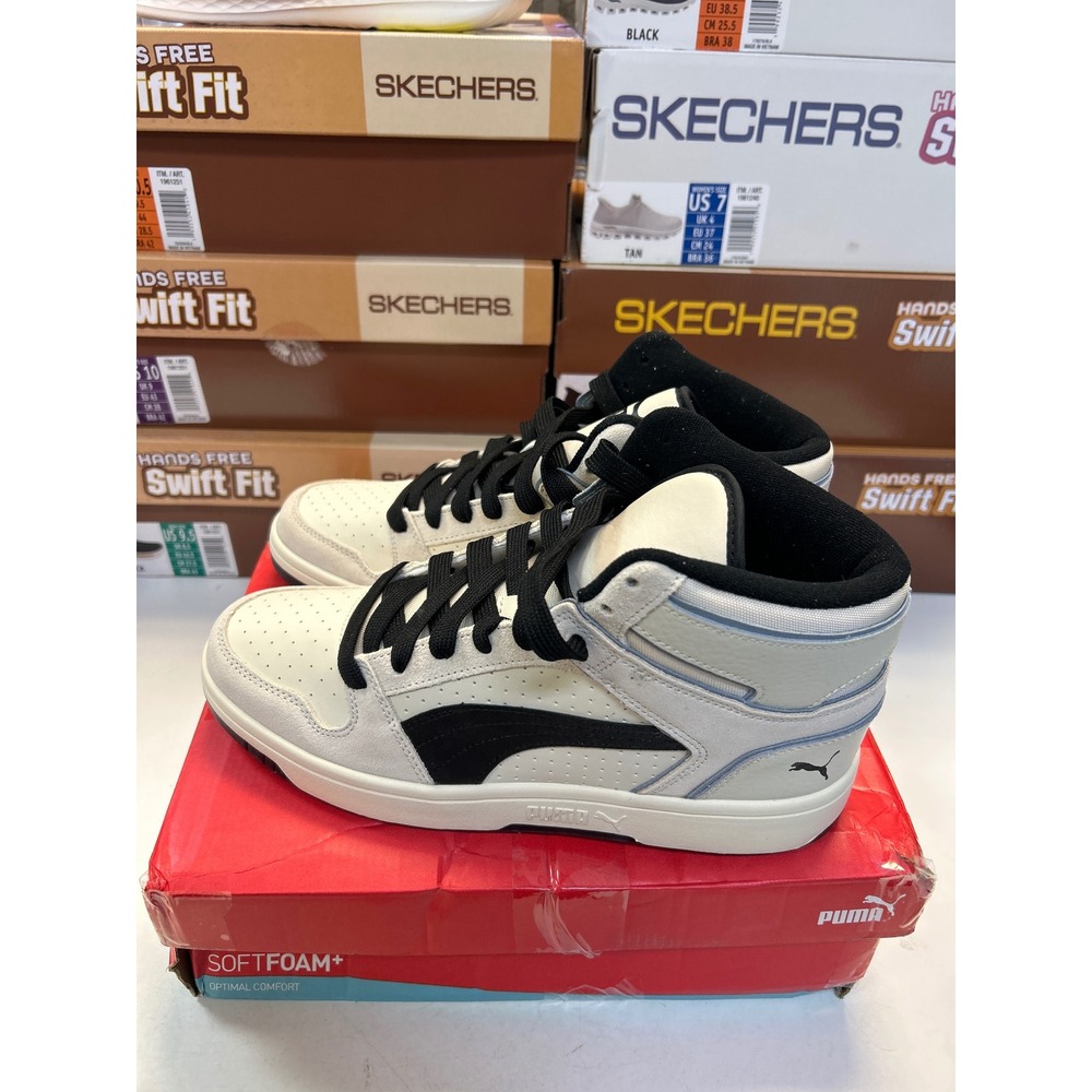 Puma Rbnd Layup Suede Piping Mens Size 9.5 Alpine Snow Black Sneakers 0680